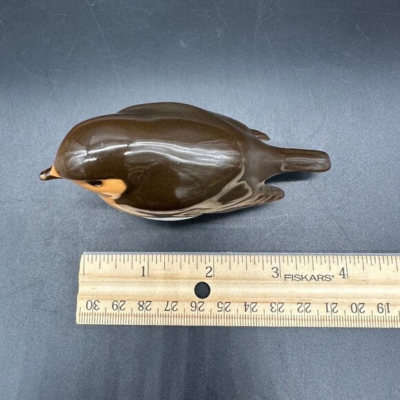 Vintage Lomonosov Robin Figurine USSR Tan Orange Brown Porcelain Bird Decor - Picture 10 of 10